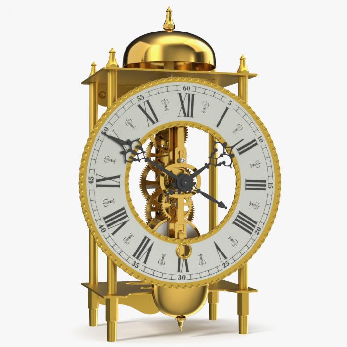 Open Mechanical Skeleton Clock 2 3D