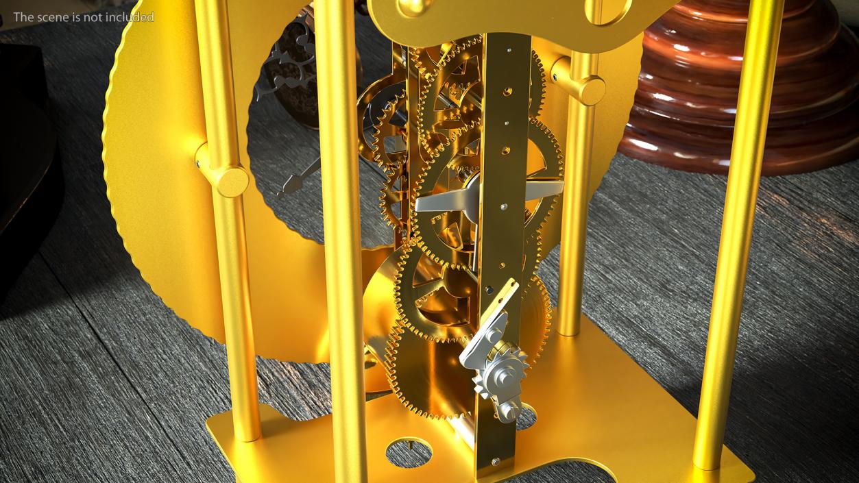 Open Mechanical Skeleton Clock 2 3D