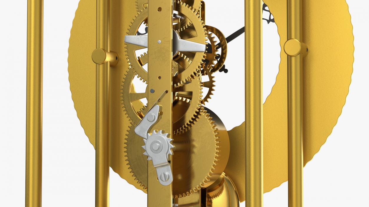 Open Mechanical Skeleton Clock 2 3D