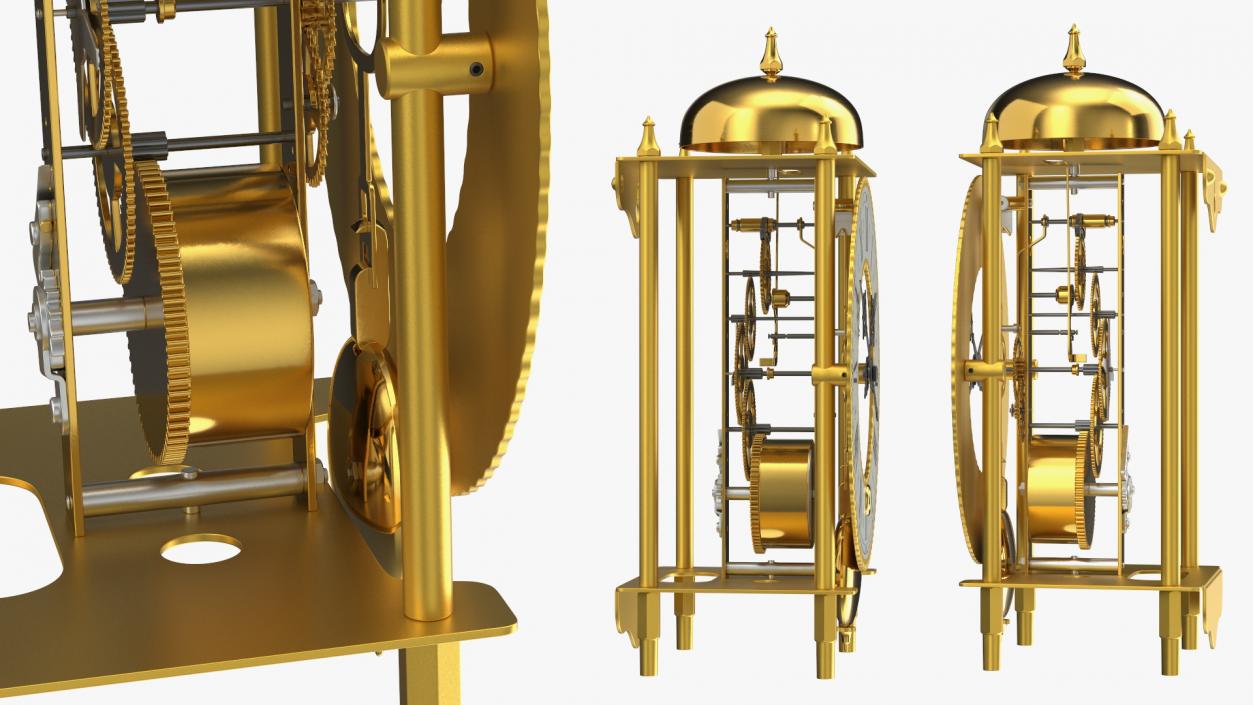 Open Mechanical Skeleton Clock 2 3D