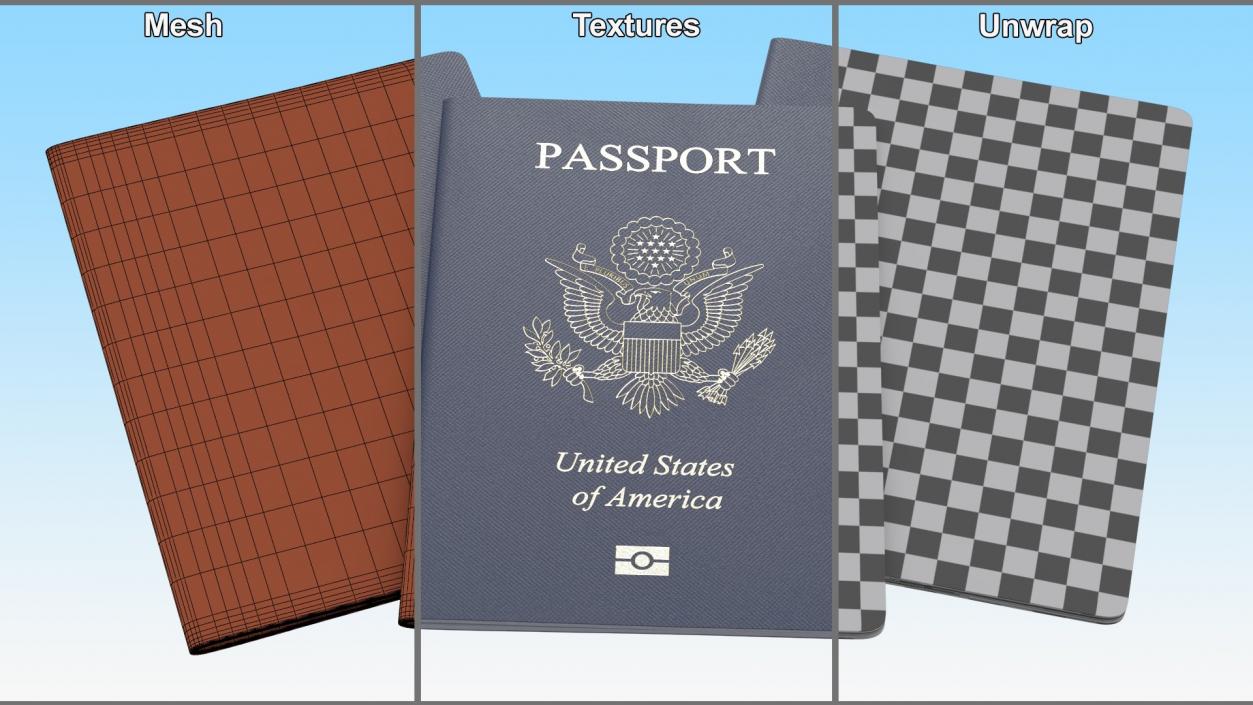 USA Passports Collection 3D model