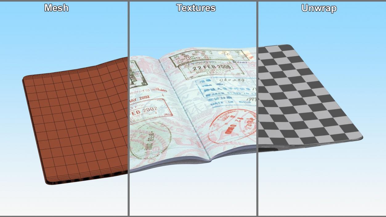 USA Passports Collection 3D model