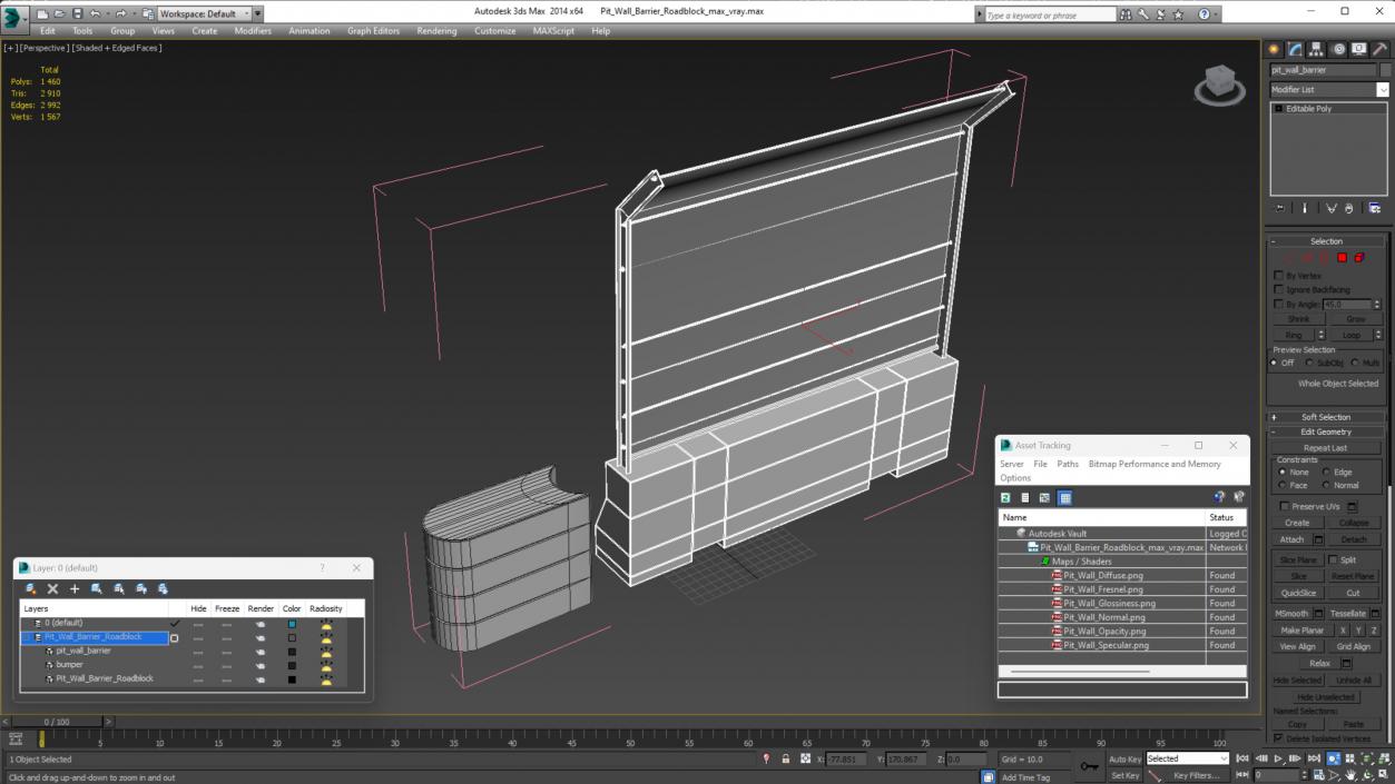 3D Pit Wall Barrier Roadblock