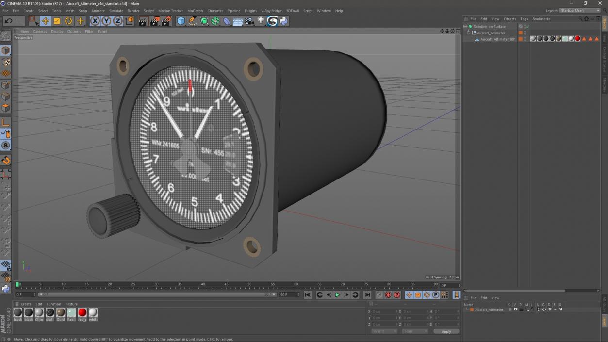 3D Aircraft Altimeter model