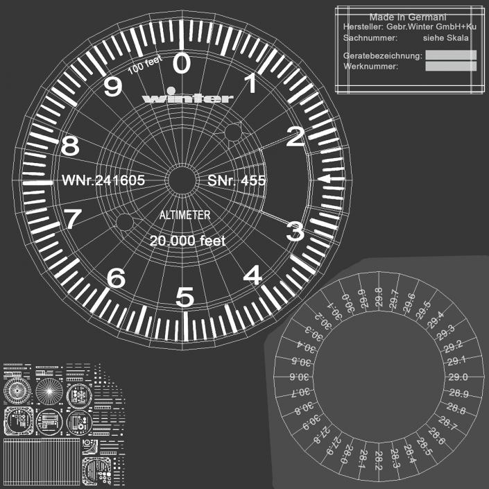 3D Aircraft Altimeter model