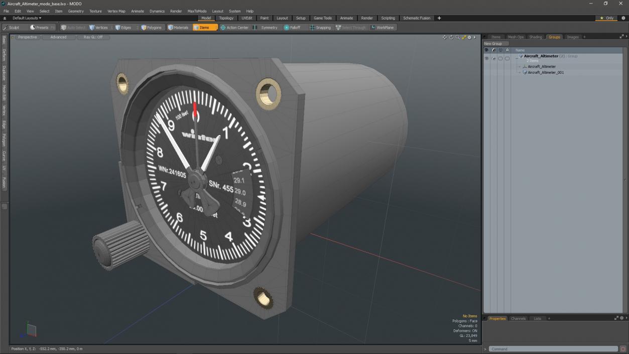 3D Aircraft Altimeter model