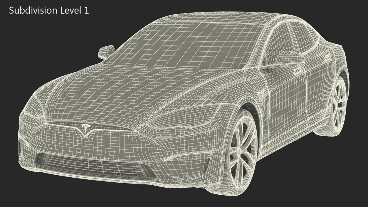 3D Tesla Model S Plaid Exterior Only model