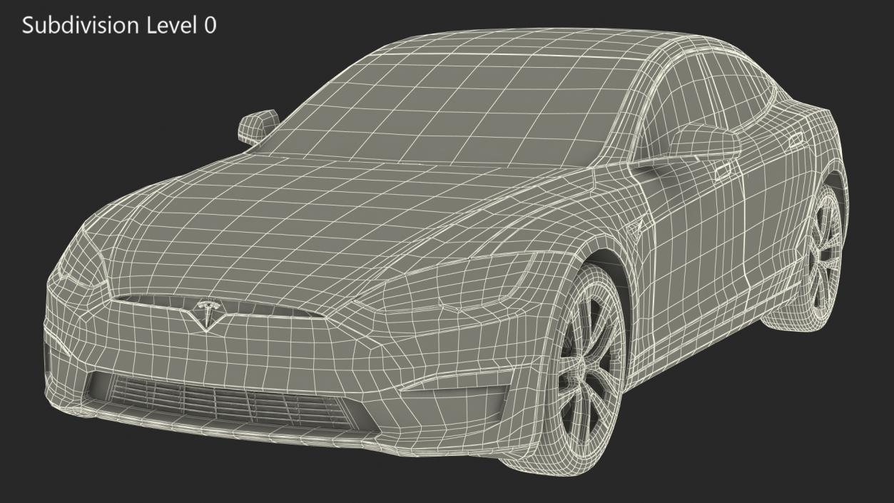 3D Tesla Model S Plaid Exterior Only model