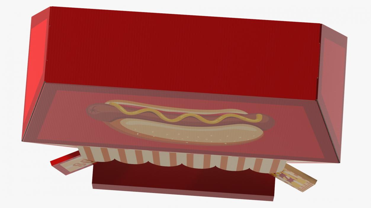 Hot Dog Booth Cardboard Stand 3D model