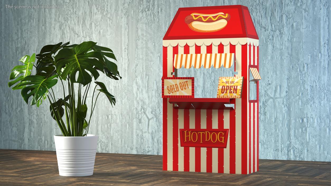 Hot Dog Booth Cardboard Stand 3D model