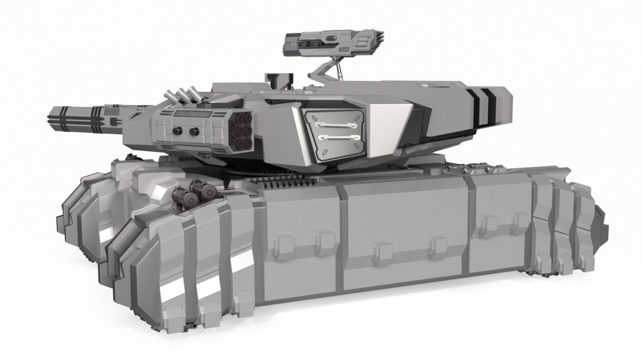 3D Fantastic Heavy Tank White Rigged model