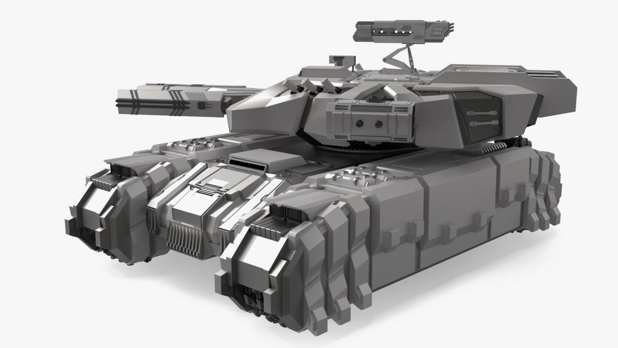 3D Fantastic Heavy Tank White Rigged model