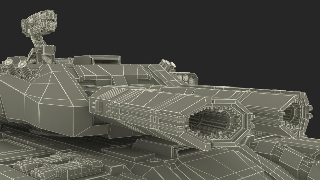 3D Fantastic Heavy Tank White Rigged model