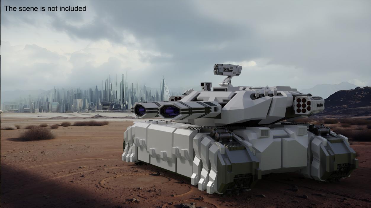 3D Fantastic Heavy Tank White Rigged model