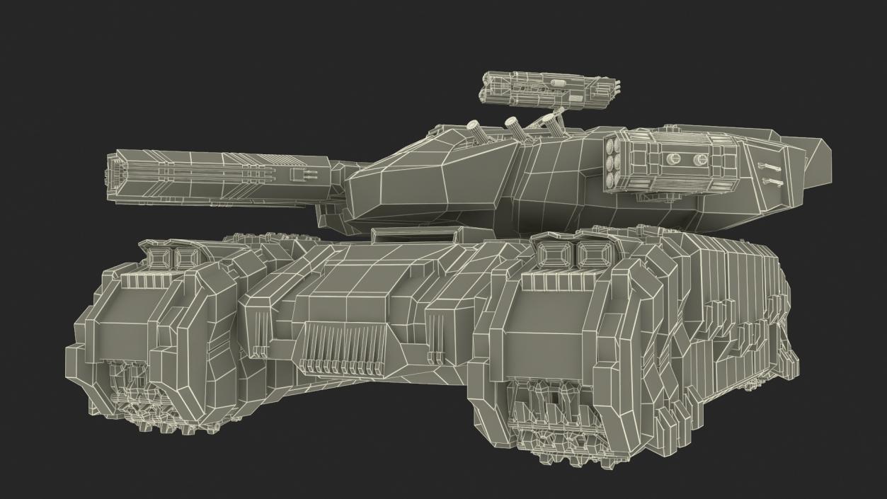 3D Fantastic Heavy Tank White Rigged model