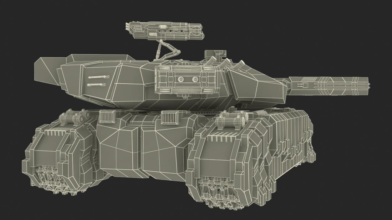 3D Fantastic Heavy Tank White Rigged model