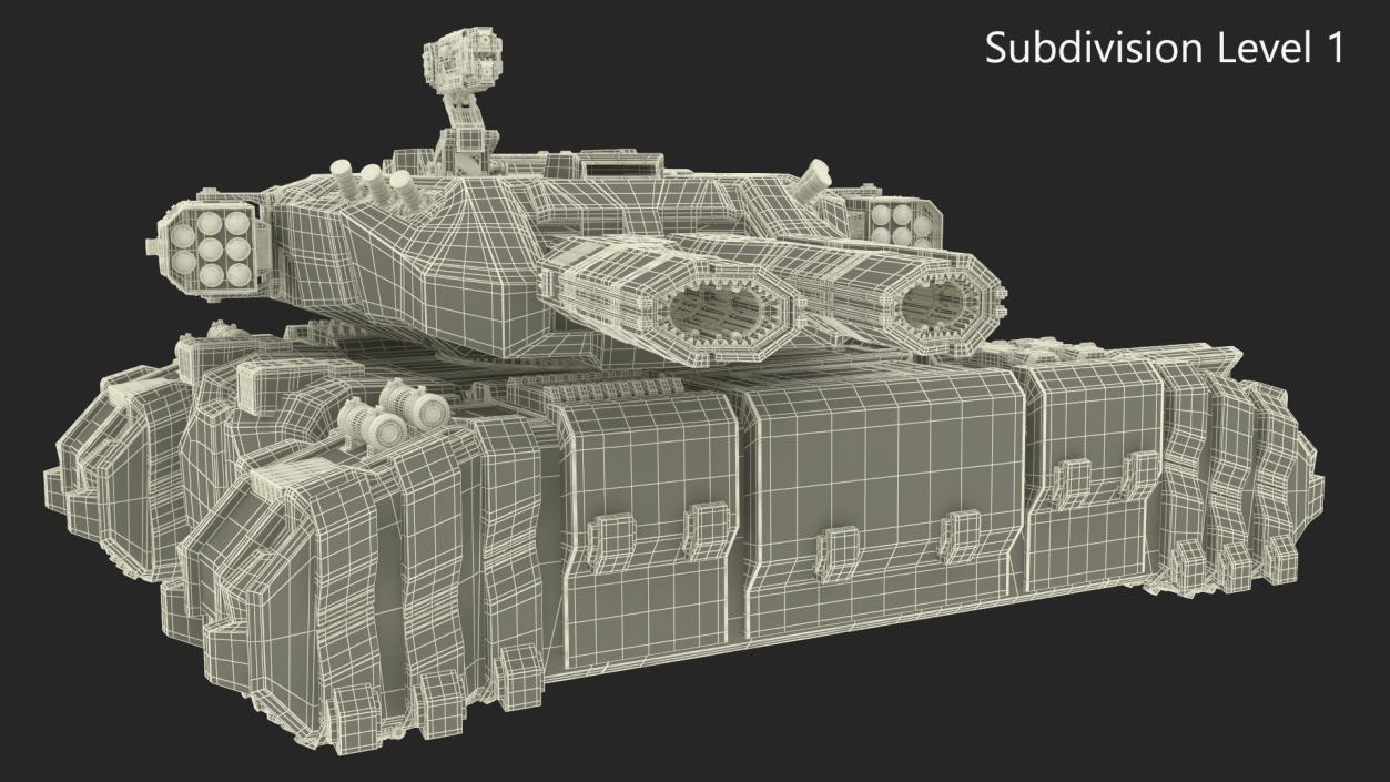 3D Fantastic Heavy Tank White Rigged model