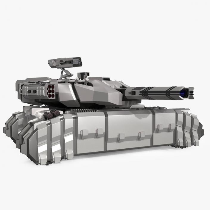 3D Fantastic Heavy Tank White Rigged model