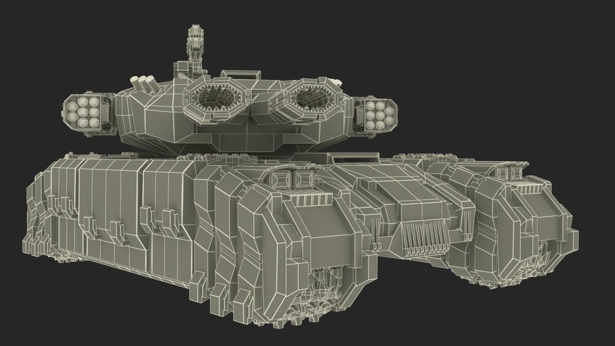 3D Fantastic Heavy Tank White Rigged model