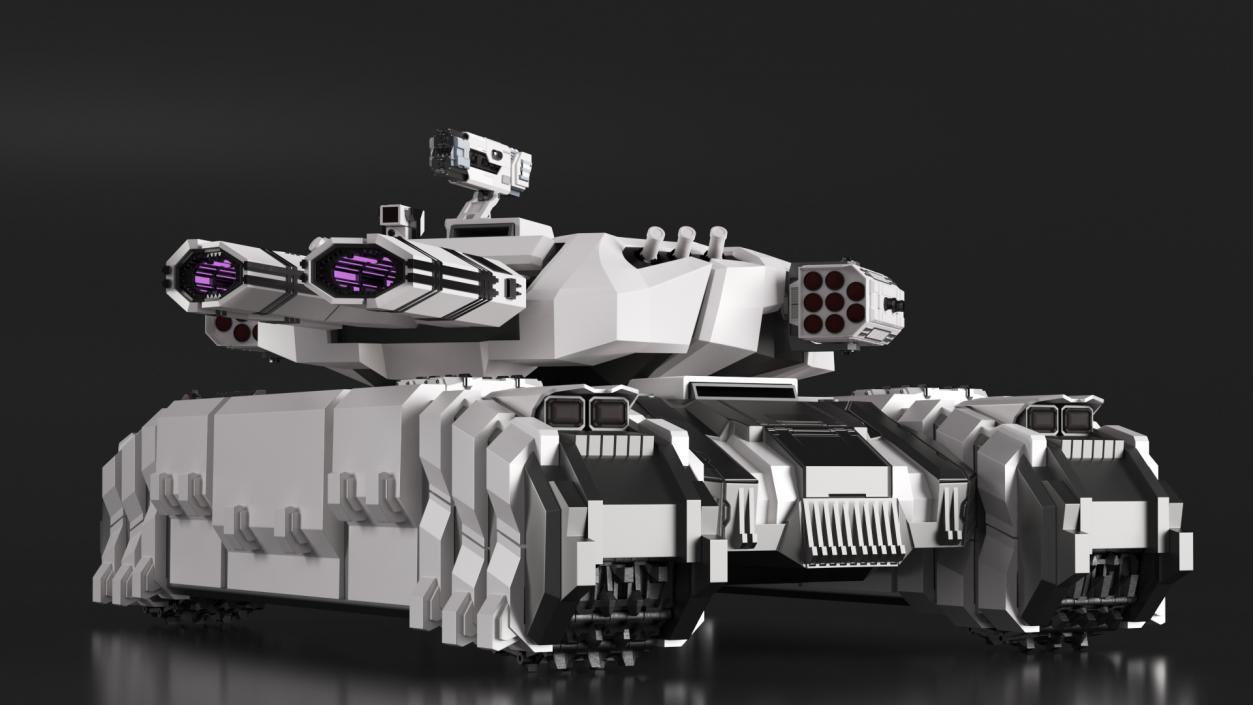 3D Fantastic Heavy Tank White Rigged model