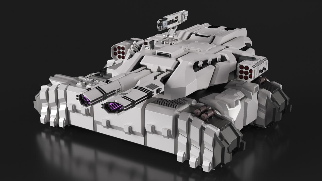 3D Fantastic Heavy Tank White Rigged model