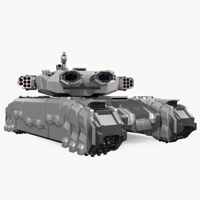 3D Fantastic Heavy Tank White Rigged model