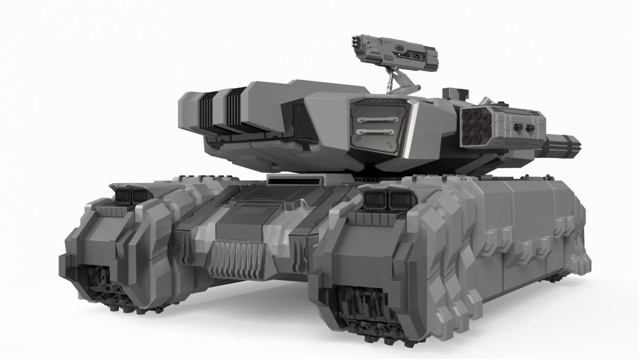 3D Fantastic Heavy Tank White Rigged model