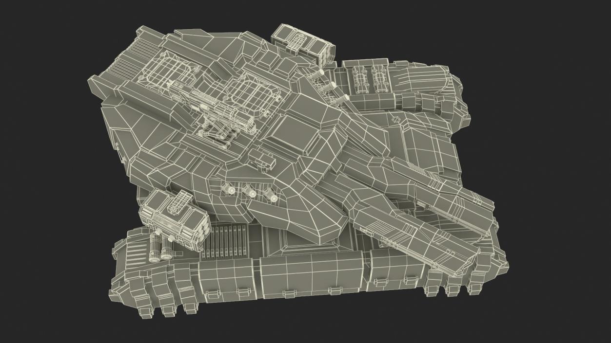 3D Fantastic Heavy Tank White Rigged model