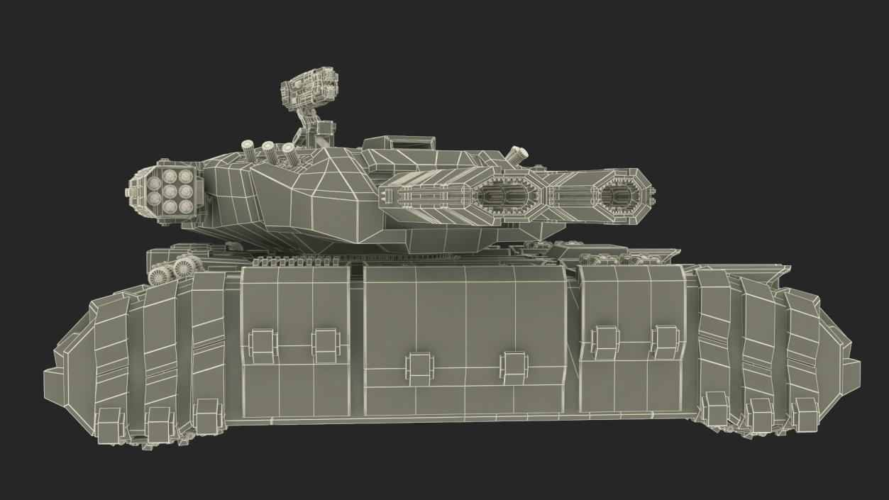 3D Fantastic Heavy Tank White Rigged model