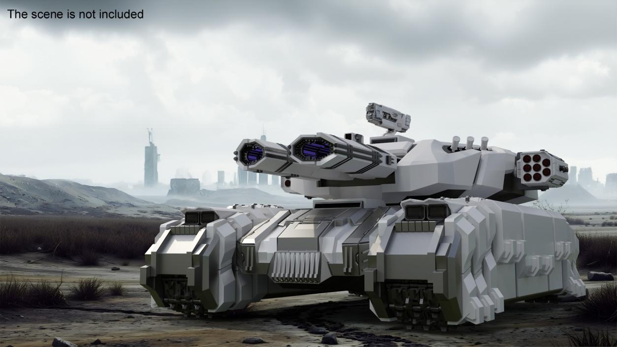 3D Fantastic Heavy Tank White Rigged model