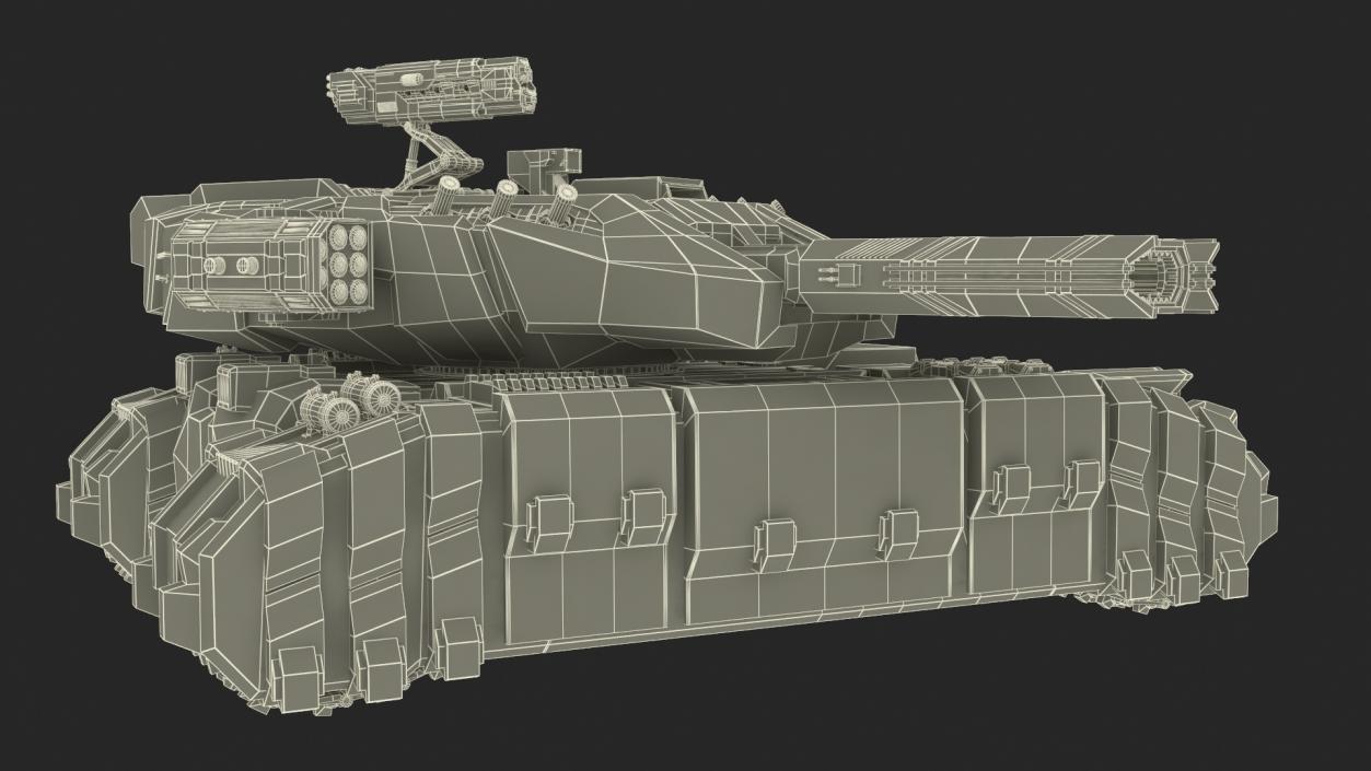 3D Fantastic Heavy Tank White Rigged model