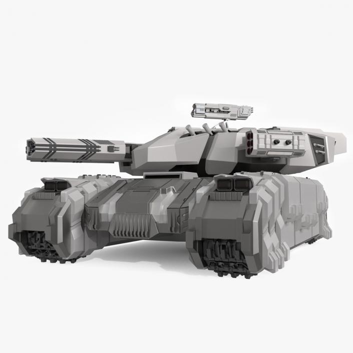 3D Fantastic Heavy Tank White Rigged model