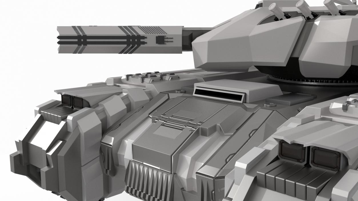 3D Fantastic Heavy Tank White Rigged model