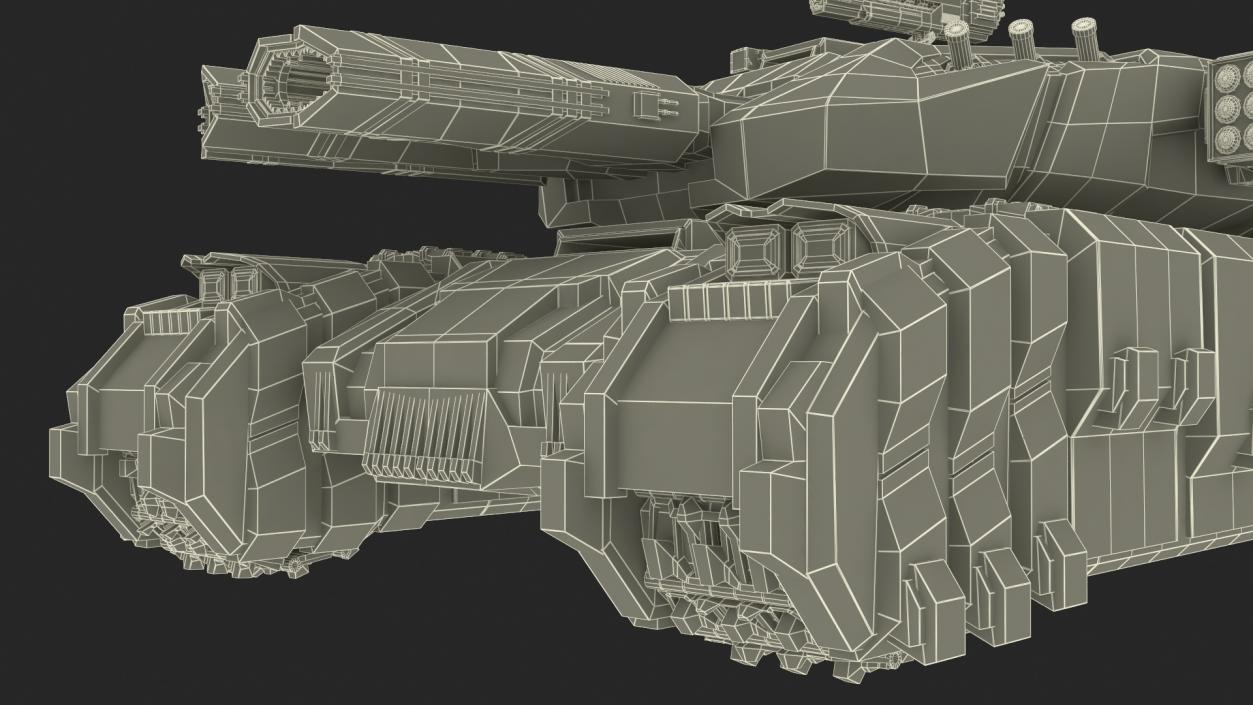 3D Fantastic Heavy Tank White Rigged model