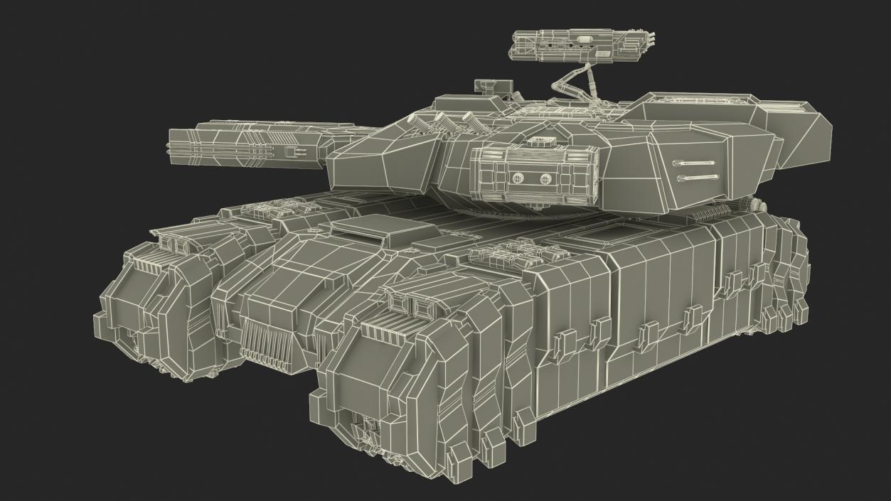 3D Fantastic Heavy Tank White Rigged model