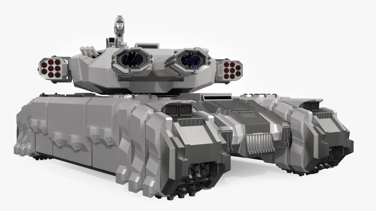 3D Fantastic Heavy Tank White Rigged model