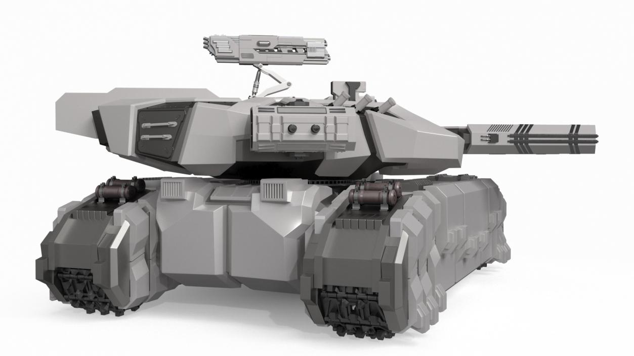 3D Fantastic Heavy Tank White Rigged model