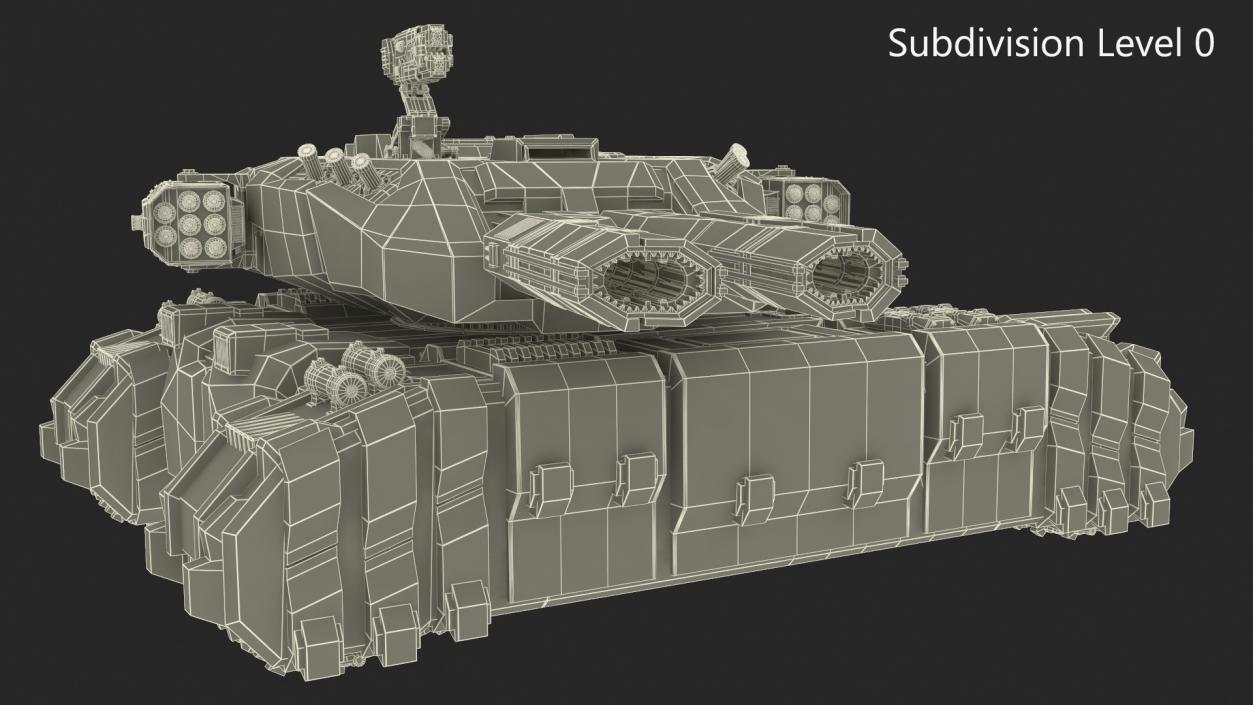 3D Fantastic Heavy Tank White Rigged model