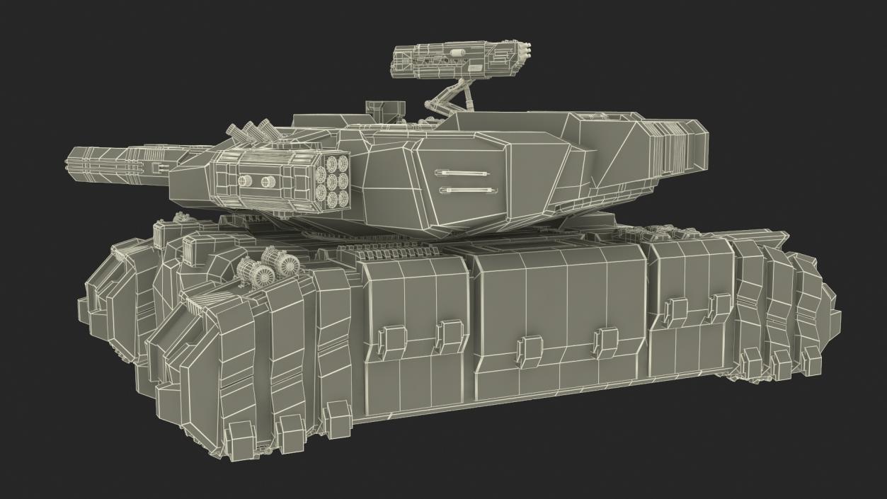 3D Fantastic Heavy Tank White Rigged model