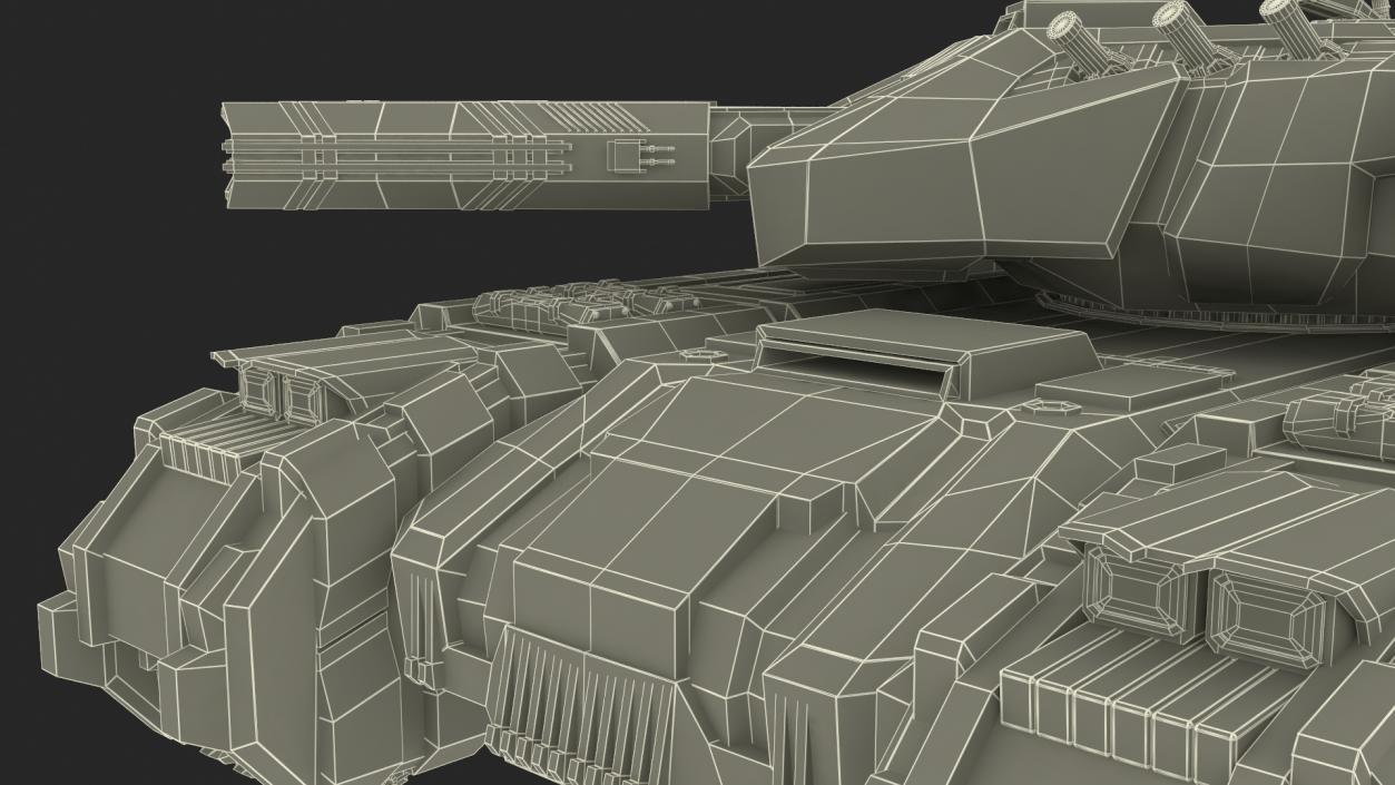 3D Fantastic Heavy Tank White Rigged model