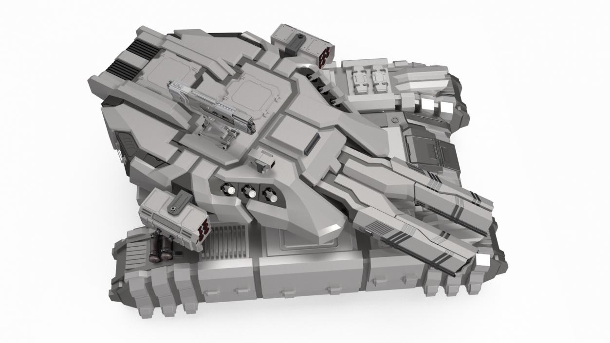 3D Fantastic Heavy Tank White Rigged model