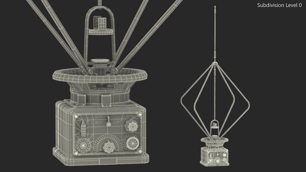 3D Military Direction Finder Antenna model