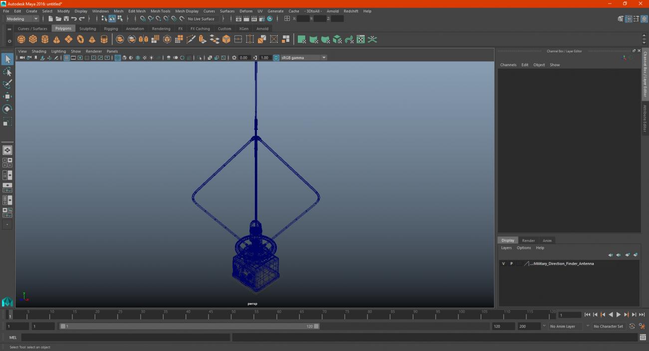 3D Military Direction Finder Antenna model