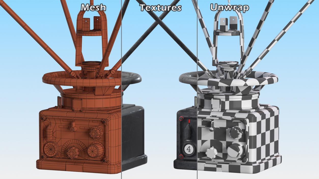 3D Military Direction Finder Antenna model