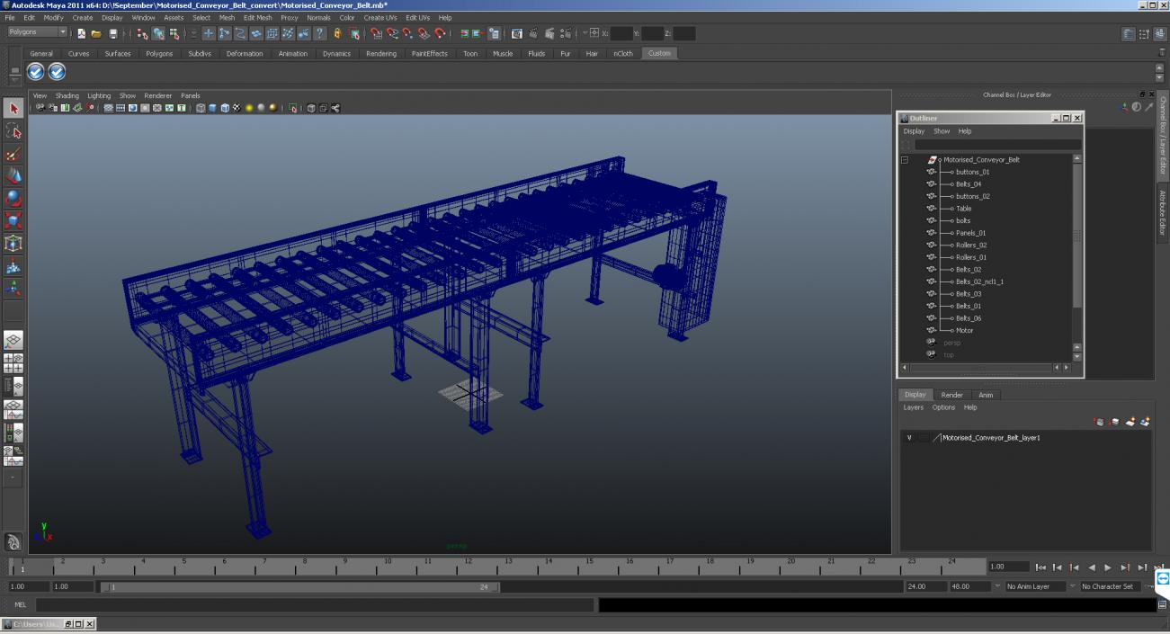 3D Motorised Conveyor Belt model