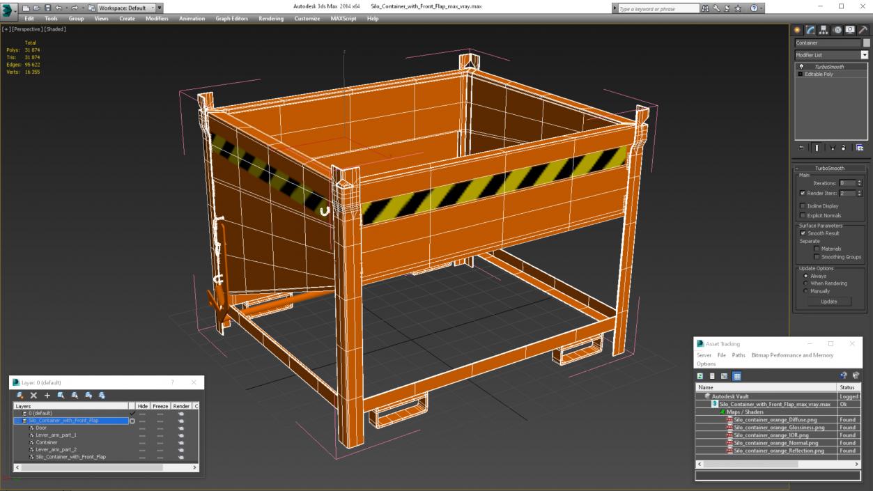 3D model Silo Container with Front Flap