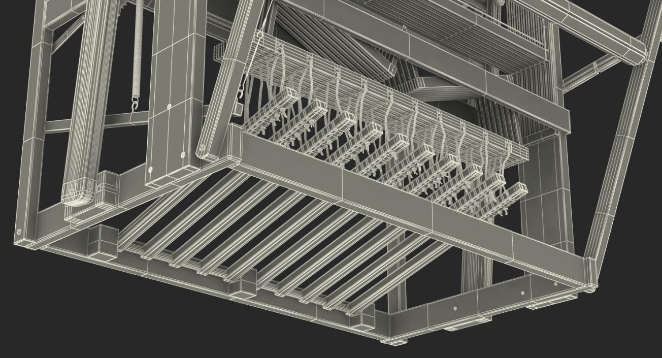 Vintage Wooden Loom 3D model