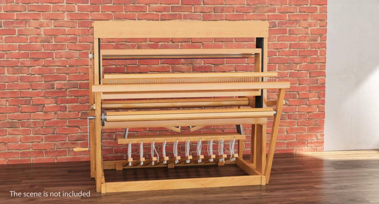 Vintage Wooden Loom 3D model