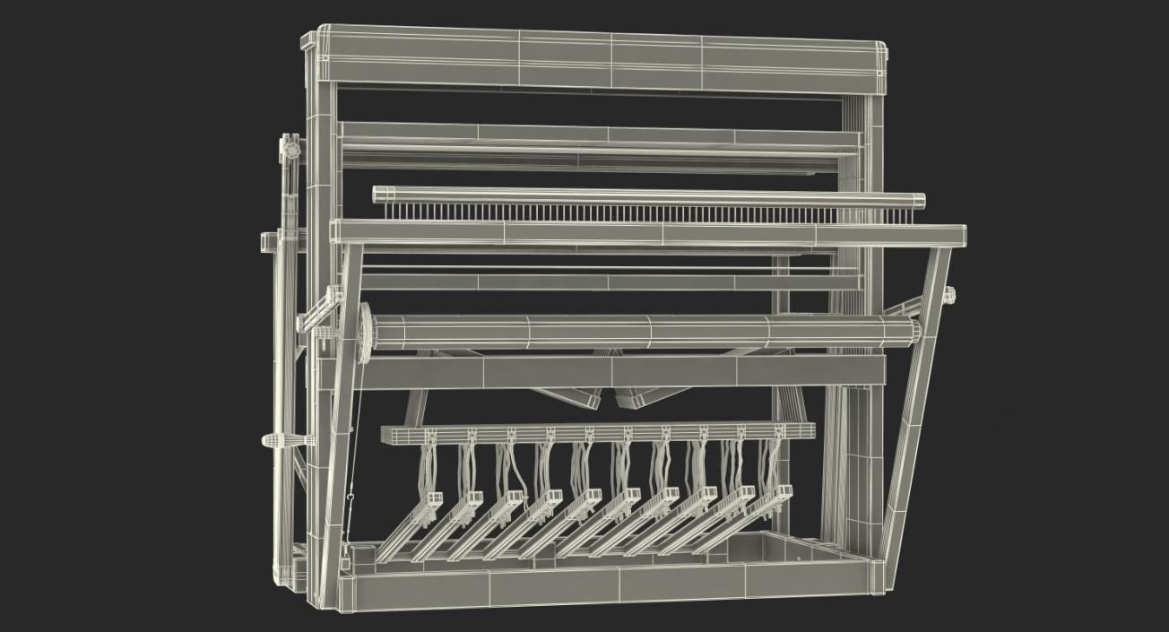 Vintage Wooden Loom 3D model