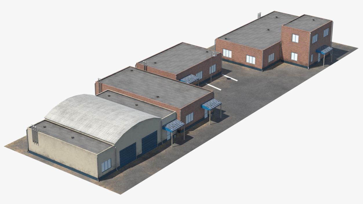 3D Factory Buildings Collection model